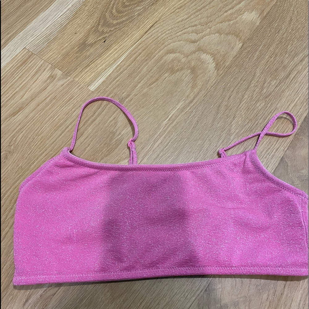 small triangl pink sparkle top